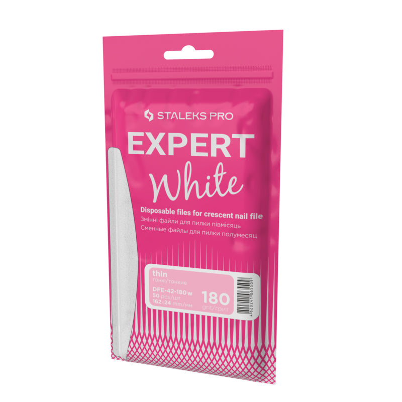 Staleks Pro Expert 42 Witte Vervangbare Vijlen Halve Maan Grit 180 50 Stuks (DFE-42-180W)