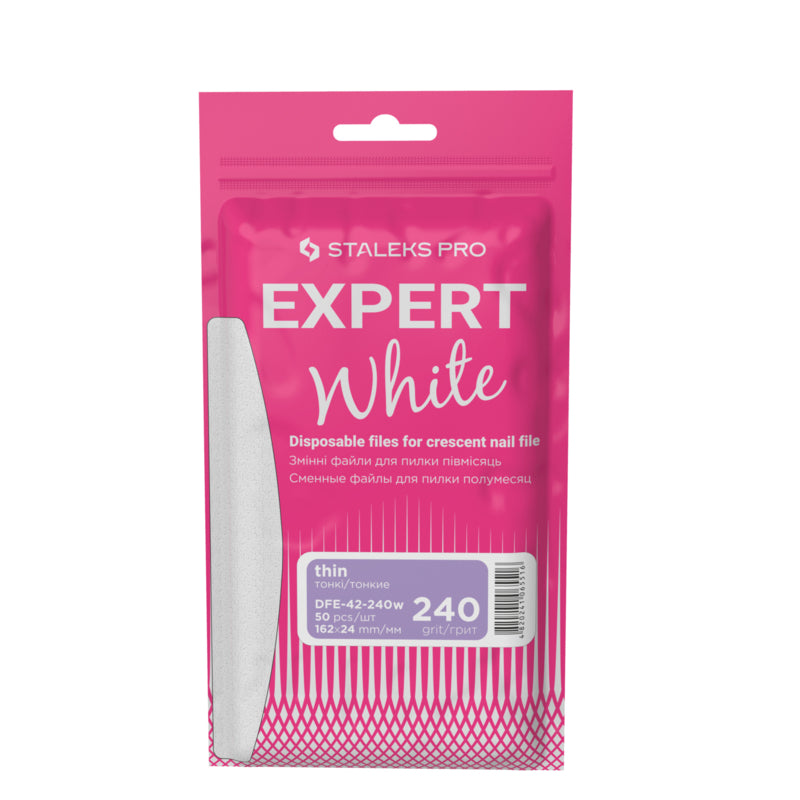 Staleks Pro Expert 42 Witte Vervangbare Vijlen Halve Maan Grit 240 50 Stuks (DFE-42-240W)