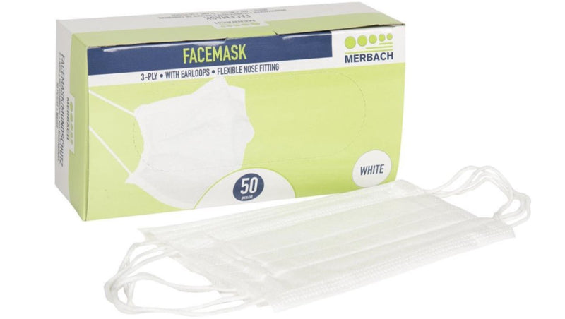 Mondmasker 3 Laags Wit 50 Pack (type IIR)