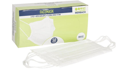 Mondmasker 3 Laags Wit 50 Pack (type IIR)