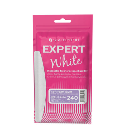 Staleks Pro Expert 40 Witte Vervangbare Vijlen Halve Maan Met Foam Wit 30 Stuks (DFE-40-serie)