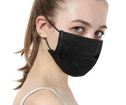 Mondmasker 3 Laags Zwart 50 Pack (type IIR)