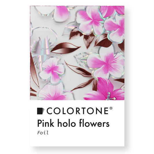 Colortone Clear Pink Holo Flowers Foil