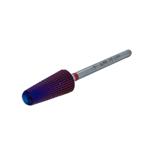 Shape It Up Carbide Frees Bit Purple Afgeronde Volcano Kegel 2-Way Fijn Rood (Manicure Pedicure)