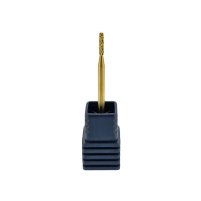 Shape It Up Carbide Frees Bit Smalle Cilinder Ronde Top Medium Blauw Gold Series (Manicure Pedicure)