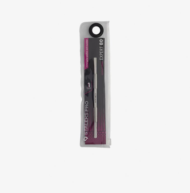 Staleks Rounded & Rectangular Cuticle Pusher Expert 80 Type 1 (PE-80/1)