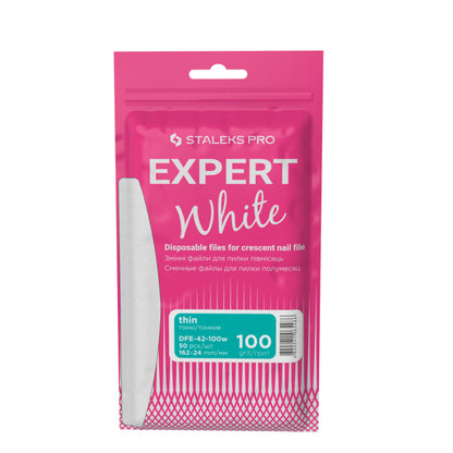 Staleks Pro Expert 42 Witte Vervangbare Vijlen Halve Maan Grit 100 50 Stuks (DFE-42-100W)